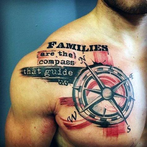 60 Red And Black Tattoos For Men - Manly Design Ideas Good Family Tattoo, Meaningful Tattoos For Men, Family Quotes Tattoos, Family Tattoos For Men, Tattoo Quotes For Men, Stars D'hollywood, Family Tattoo Designs, Wild Tattoo, Trash Polka Tattoo