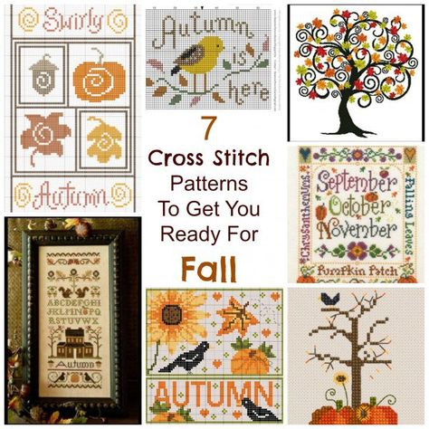 7 Cross Stitch Patterns To Get You Ready For Fall Fall Cross Stitch Patterns Free, Thanksgiving Cross Stitch, Cross Stitch Fall, Pumpkin Cross Stitch Patterns, Cross Stitch Autumn, Autumn Cross Stitch, Autumn Cross Stitch Patterns, Pumpkin Cross Stitch, Needlework Ideas