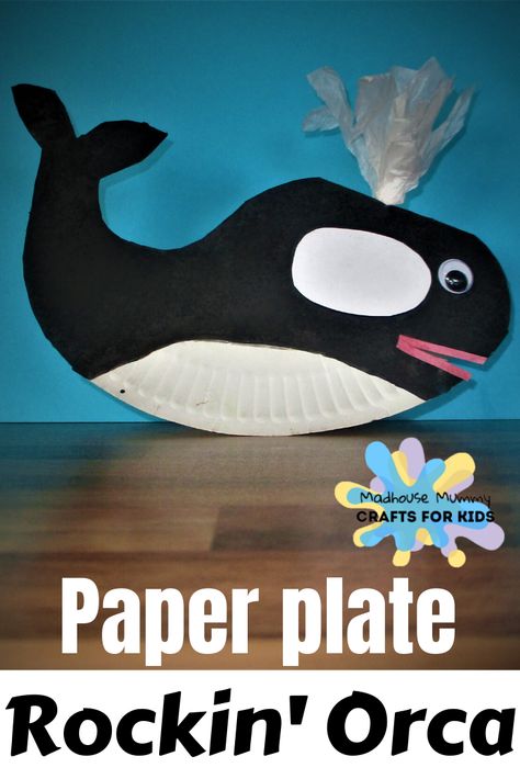 Paper Plate Whale, Orca Whale Tattoo, Craft Penguin, Mammals Activities, Whale Craft, Ocean Theme Crafts, Orca Art, Antarctic Animals, Mummy Crafts