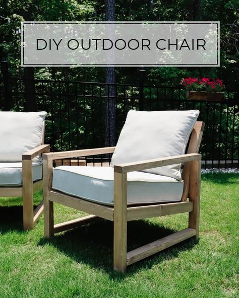 DIY Outdoor Chair (with a slanted back) Diy Outdoor Sofa Easy, Easy Diy Patio Furniture, Easy Diy Furniture Projects, Diy Outdoor Chair, Outdoor Chairs Diy, Summer Furniture, Outdoor Furniture Plans, Have Inspiration, Sophisticated Look