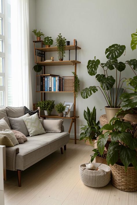 Transform your small living room into a lush oasis with vibrant plant decor. Find inspiration for space-saving solutions, stylish greenery arrangements, and tips to bring the outdoors in. Living Room Greenery, Room Greenery, Living Room Plants Decor, Greenery Flowers, Greenery Arrangements, Green Oasis, Living Room Plants, Plant Decoration, Space Saving Solutions