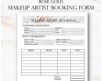 Rose Gold Makeup Artist Booking Form, Freelance Makeup Artist Business Planner Forms, Makeup Artist Planner, Wedding Makeup Artist Booking, Mua Checklist, Artist Planner, Freelance Makeup Artist Business, Boutique Business, Rose Gold Makeup, Freelance Makeup Artist, Makeup Artist Business, Printable Business, Wedding Makeup Artist