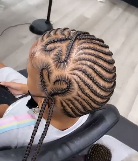 Braided Heart Hairstyles Black Hair Kids, Braided Heart Hairstyles Black Hair, Kids Braided Hairstyles With Hearts, Braided Heart Hairstyles, Kids Braids With Heart Design, Finger Waves Hairstyle, Lil Girl Hairstyles Braids, Heart Hairstyles, Kids Cornrow Hairstyles