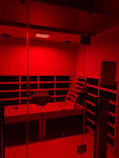 aesthetic, skincare, red light therapy, skin, skincare routine, red light, skincare hack Red Light Sauna Aesthetic, Diy Red Light Therapy, Infrared Sauna Aesthetic, Red Light Therapy Aesthetic, Red Light Therapy Room, Red Light Sauna, Holistic Health Aesthetic, Sauna Aesthetic, Sauna Yoga