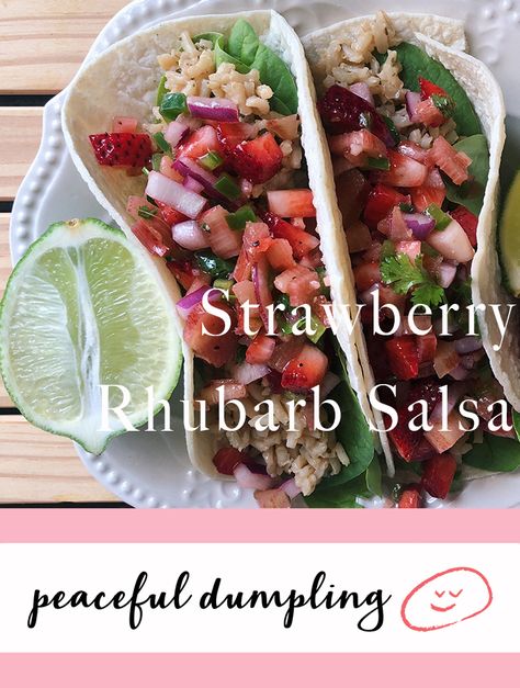 Rhubarb Salsa, Sweet Salsa, Caprese Sandwich, Food Beautiful, Paleo Salads, Vegan Salads, Hormone Balance, Rhubarb Recipes, Pita Chips