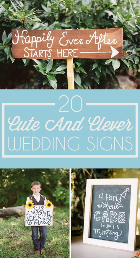 20 Cute And Clever Wedding Signs That Add A Little Somethin' To The Party Signs At Weddings Reception Cute Ideas, Fun Wedding Signs Funny, Funny Wedding Signage, Cute Wedding Sayings, Wedding Signage Ideas Entrance, Wedding Sign Sayings, Fun Wedding Signs, Funny Wedding Signs, Signs For Weddings