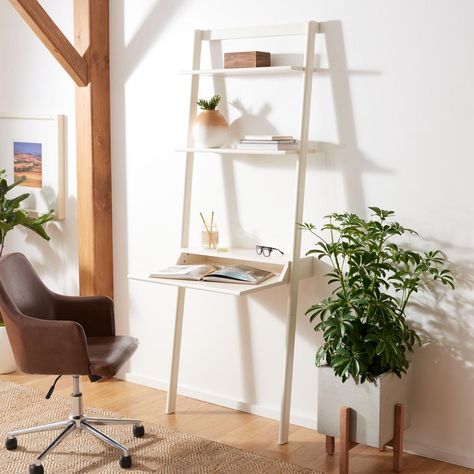 Leaning Desk, Ladder Desk, Mahogany Furniture, Wall Mounted Desk, Ashley Furniture Homestore, Bed Desk, White Desks, Busy Family, Furniture Outlet Stores