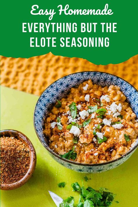 This homemade everything but the elote seasoning recipe has more smoky, cheesy, citrusy flavor than the one at Trader Joe's, without any of the filler! It only takes 5 minutes to make and can be used on corn, roasted vegetables, popcorn, and more! Everything But The Elote Seasoning, Easy Elote, Assyrian Recipes, Elote Seasoning, Gyro Seasoning, Homemade Everything, Roasted Rainbow Carrots, Drying Cilantro, Joe Recipe