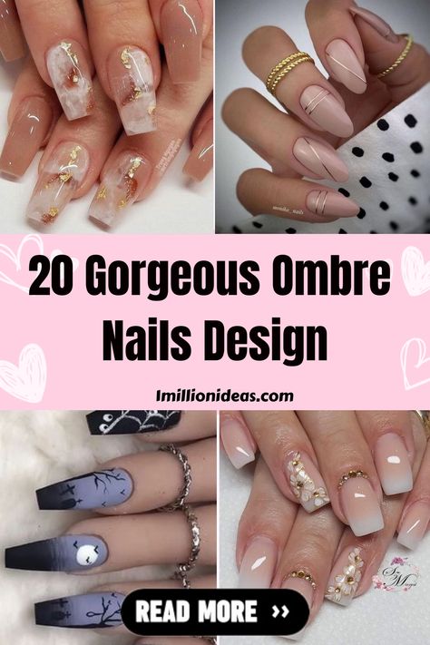 Why limit yourself to just one hue when you can color your world with the trendiest ombre manicure designs? While ombre has… Nails With Studs, Ombre Nails Design, Black Ombre Nails, Red Ombre Nails, Blue Ombre Nails, Ombre Manicure, Natural Ombre, Manicure Designs, Ombre Nails Glitter