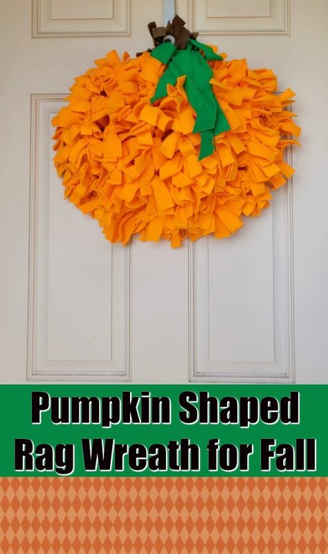 Pumpkin Shaped Rag Wreath for Fall: a Craft Tutorial Wire Pumpkin Wreath Diy, Fall Tulle Wreath, Pumpkin Wreath Diy, Wreath For Fall, Tulle Wreath, Fabric Wreath, Rag Wreath, Wreath Hanger, Diy Pumpkin