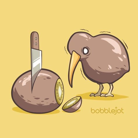 Kiwi Bird, Cute Doodle Art, Dessin Adorable, Bird Drawings, Cute Little Drawings, Weird Animals, Cute Animal Drawings, Cat Drawing, Funky Art