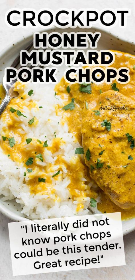 Crockpot Pork Steaks, Low Carb Pork Chops, Healthy Pork Chops, Healthy Pork Chop Recipes, Honey Mustard Pork Chops, Mustard Pork Chops, Pork Crockpot Recipes, Pork Chop Recipes Crockpot, Pork Chop Dinner