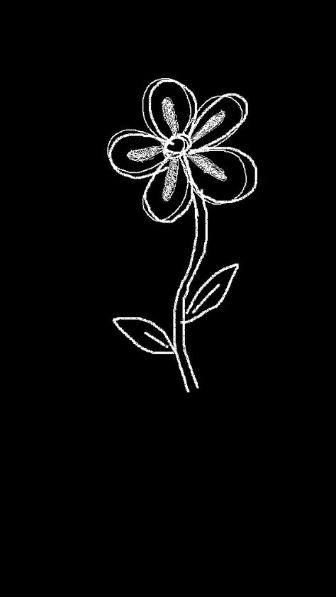 Flower Drawing Black Background, Black Background White Drawing, Drawing Black Background, Christmas Wallpaper Ipad, Black Background Painting, Flowers Black Background, Drawing Black And White, Dark Black Wallpaper, Easy Doodle