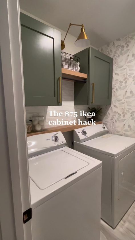 Cabinets Laundry Room, High Ceiling Laundry Room, Cabinet For Laundry Room, Cabinet Laundry Room, Update Laundry Room, Laundry Room Nook, Diy Laundry Closet, Small Laundry Cabinet Ideas, Laundry Cabinets Ideas