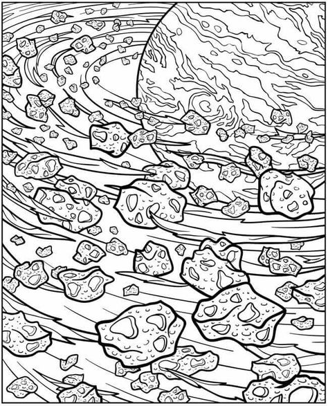 Asteroid belt coloring page Dover Coloring Pages, Planet Coloring Pages, Space Coloring Pages, Asteroid Belt, Adult Colouring Pages, Dover Publications, Coloring Pages To Print, Mandala Coloring Pages, Book Page