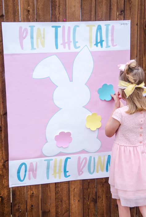 Pin The Tail On The Bunny Easter Game by Lindi Haws of Love The Day Fun Easter Games, Easter Bingo, Easter Puzzles, Easter Party Games, Easter Games For Kids, Party Cutlery, Pin The Tail, Easter Printable, Easter Preschool