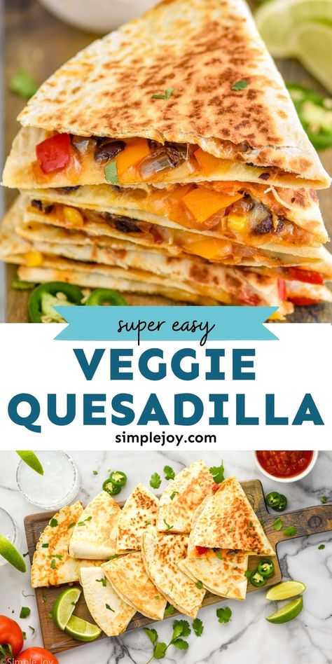 cheese, spices, and a delicious vegetable mixture, this veggie quesadilla will be a hit even with your picky eaters. Spicy Quesadilla Recipes, Vegetable Quesadilla Recipes, Veggie Quesadilla Recipes, Vegetarian Quesadillas Recipes, Black Bean Quesadilla, Veggie Quesadilla, Quesadilla Recipes Easy, Vegetarian Quesadilla, Mexican Meals