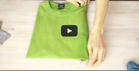 3 Ways To Fold A T-shirt Like A Pro Folding Baby Clothes, Laundry Folding Tables, T Shirt Storage, Tshirt Hacks, Shirt Storage, T Shirt Folding, Folding Jeans, Shirt Folding, How To Fold Towels