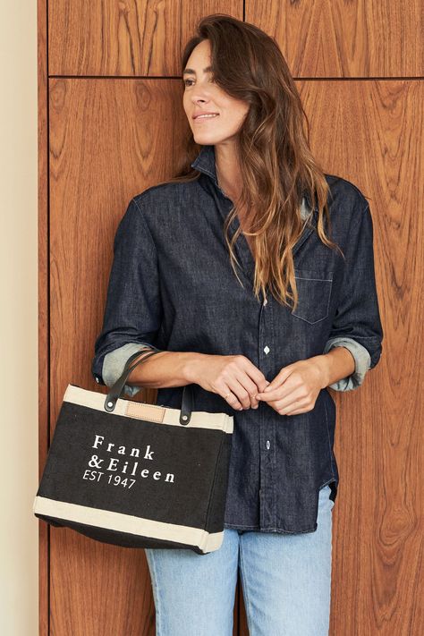 The Mini Market Tote, Frank & Eileen X Apolis, Black Frank And Eileen Outfit, Frank And Eileen Travel Set, E1027 Eileen Gray, Eileen Gray E1027, Mini Market, Frank & Eileen, Sustainable Bag, Market Tote, Women's Pants