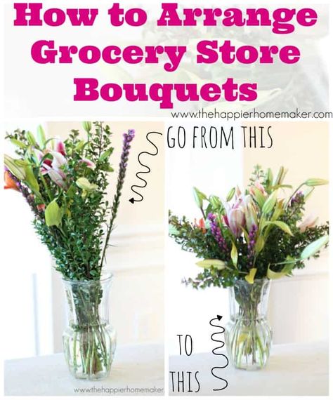 How to arrange grocery store flowers so they look like stunning professional arrangements! It's easier than you think with this step-by-step tutorial! Grocery Store Flowers, Jeff Leatham, Tafel Decor, Diy Arrangements, Astuces Diy, Floral Arrangements Diy, Flower Arrangements Diy, Fresh Flowers Arrangements, Deco Floral