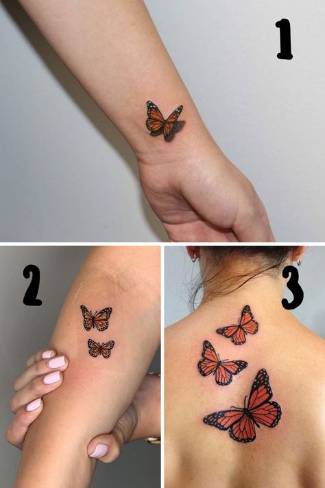 25 Simple Butterfly Tattoo Ideas Full of Meaning - tattooglee Monarch Tattoo, Tiny Butterfly Tattoo, Watercolor Butterfly Tattoo, Monarch Butterfly Tattoo, Simple Butterfly Tattoo, Butterfly Tattoo Stencil, Butterfly Hand Tattoo, Unique Butterfly Tattoos, Butterfly Wrist Tattoo