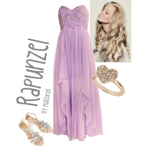 Rapunzel outfit idea. I do have a pretty purple dress for whoever will be Rapunzel if they want. :) Rapunzel Wedding Theme, Rapunzel Outfit, Polyvore Clothes, Disney Clothing, Disney Inspired Fashion, Character Inspired Outfits, Disney Bound Outfits, Disney Inspired Outfits, Disney Princess Dresses