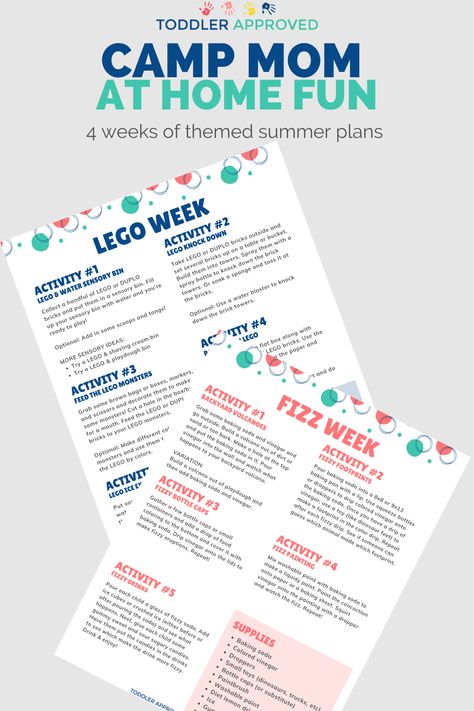 Camp Plans, Summer Camp At Home, Camp At Home, Camp Themes, Summer Camp Themes, Camping Planning, Summer Camp Activities, Summer Camp Ideas, Summer Schedule