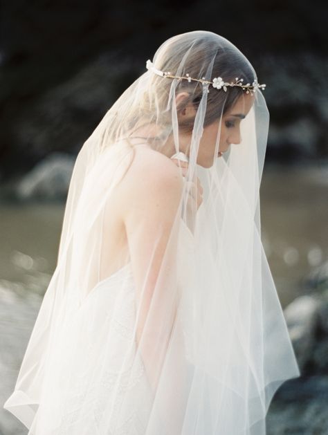 Fall headfirst into Melinda Rose's hauntingly beautiful lookbook shot on the Oregon coast by Erich McVey. It's a moody masterpiece showcasing soft, cascading wedding veils and delicate wedding crowns. Drop Wedding Veil, Circle Veil, Wedding Circlet, Bridal Circlet, Best Wedding Planner Book, Bridal Hair Wreath, Drop Veil, Veil Headpiece, Blusher Veil