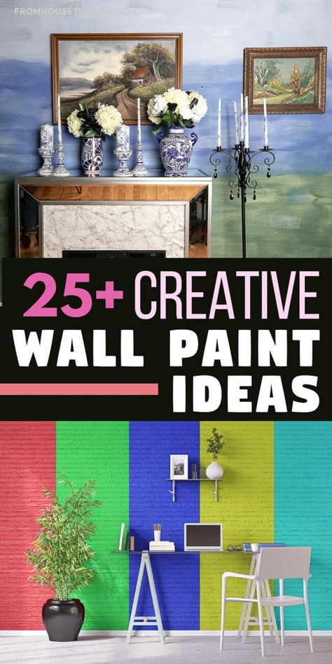 Wall Painting Ideas: 25+ Creative Ways To Paint Your Walls Diy Painting Walls Ideas Creative, Diy Interior Painting Ideas, Interior Accent Wall Ideas, Square Wall Paint Design, Diy Living Room Wall Painting Ideas, Diy Bedroom Wall Painting Ideas, Gold Paint Accent Wall, Painting Ideas Wall Bedroom, Bold Wall Paint Ideas