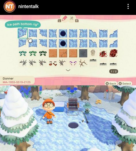 The Path ice version Barbie Nutcracker, Pond Animals, Frozen Pond, Winter Fishing, Path Design, Island Theme, Qr Codes Animal Crossing, Floor Decal, Winter Pattern