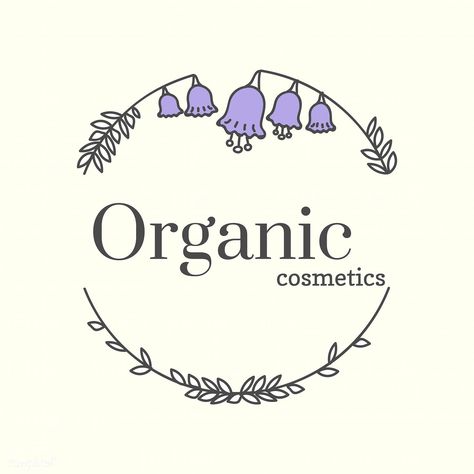 Floral organic cosmetics logo vector | free image by rawpixel.com Organic Cosmetics Logo, Lily Of The Valley Wreath, Valley Logo, Cosmetics Logo, Botanical Logo, Business Logo Inspiration, Design Studio Logo, Logo Design Set, Cosmetic Logo