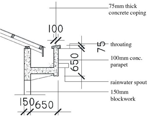 Concrete Roof Detail, Detailing Architecture, Roof Detail Architecture, Parapet Roof, Plans Architecture, Roof Construction, Concrete Roof, Roof Architecture, Architectural Design House Plans