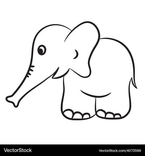 Elephant Vector Illustration, Elephant Black And White, Elephant Vector, Elephant Outline, Line Images, Black And White Vector, Horse Wallpaper, Black And White Baby, Wildlife Safari