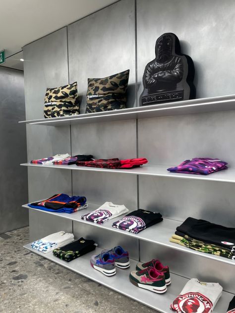 London. Bape store. Lifestyle. Clothes. Fashion. Bape stas. Luxury lifestyle. Money. Bape Collection, Bape Jacket Black, Bape Store, A Bathing Ape Bape Sta Low, Supreme Bape, Motion Sickness, Baby Must Haves, Store Interior, Outfits Casual