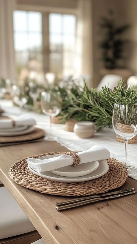 20 Simple Thanksgiving Table Settings for an Elegant Holiday Dinner 45 Simple Thanksgiving Table Settings, Fall Hosting, Thanksgiving Centers, Thanksgiving Table Settings Simple, Simple Thanksgiving Table, White Oak Table, Autumn Florals, Simple Thanksgiving, Modern Farmhouse Table