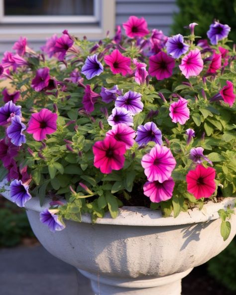 Wave Petunias Planter, Black Velvet Petunia, Petunia Companion Plants, Dark Purple Petunias, Wilted Flowers, Wave Petunias, Petunia Plant, Organic Pest Control, Pollinator Garden