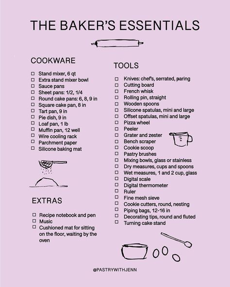 Baking Buissnes, Baking Ingredients List, Baking Knowledge, Cake Business Plan, Baking Essentials Tools, Strawberry Social, Culinary Basics, Gourmet Fudge, Baking Chart