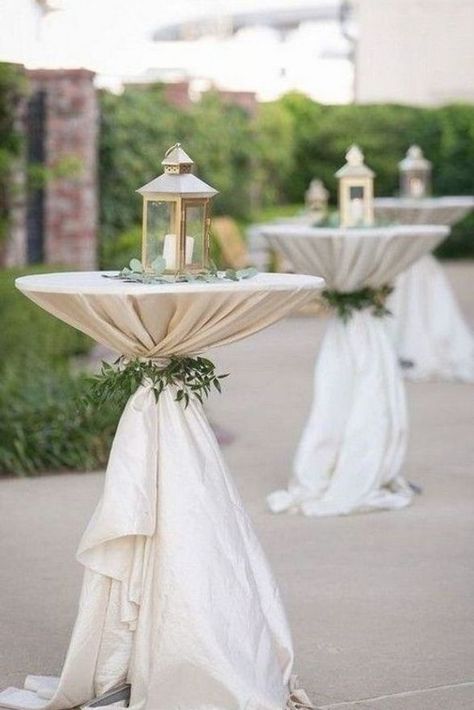 wedding cocktail table with lanterns Wedding Cocktail Table, Wedding Cocktail Tables, Cocktail Table Decor, Cocktail Hour Wedding, Dfw Wedding, Jewel Wedding, Wedding Cocktail, Wedding Cocktails, Cocktail Table