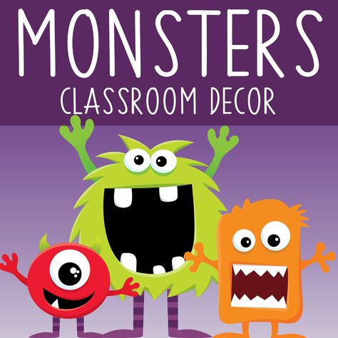 Monsters Theme Classroom Decor by ARTrageous FUN on Teachers Pay Teachers - banners Monster Bulletin Boards, Monster Classroom, Monster Theme Classroom, Monster Decorations, Classroom Banner, Center Signs, Monster Theme, Clip Chart, Math Poster