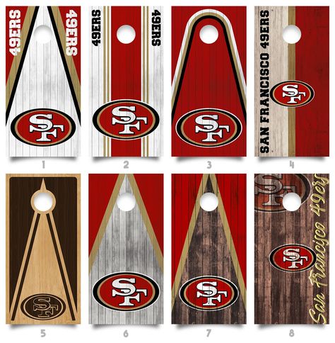 Cornhole Board Wraps, Cornhole Decals, Cornhole Board, Cornhole Boards, San Francisco 49ers, Bottle Opener Wall, Bottle Opener, Wood Projects, San Francisco