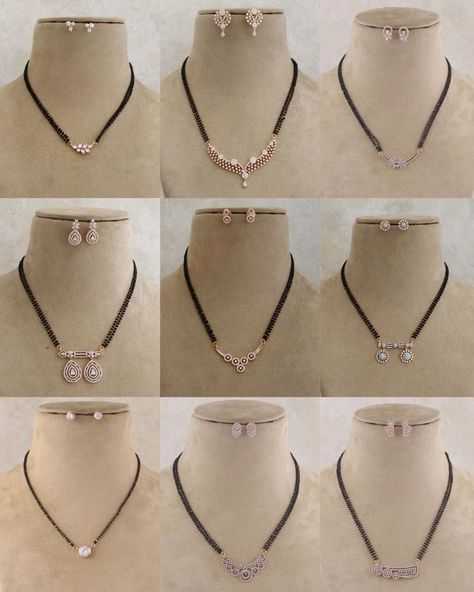 Jewellery Mangalsutra Design, Black Beads Diamond Mangalsutra, Mangalsutra Designs Diamond Modern, Diamond Nallapusalu Designs, Black Mangalsutra Designs, Diamond Nallapusalu, Mangalasutram Chain Designs Latest, Diamond Black Beads Mangalsutra, Karimani Mangalsutra