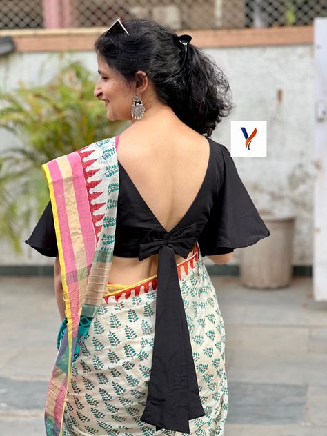 #fashion #sareeblousedesigns #bellsleeves #style #yoginisstudio Bow Blouse Designs For Saree, Satin Saree Blouse, Cherry Birthday, Blouse Neckline, Fashionable Saree, Blouse Necklines, Fashionable Saree Blouse Designs, Saree Blouse Patterns, Trendy Blouse