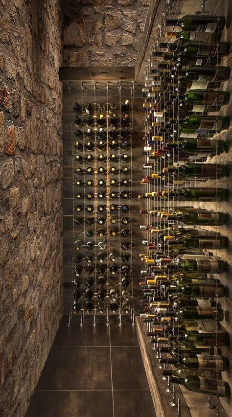 Wine Cellar Stone Walls, Stone Wine Cellar Ideas, Vine Cellar Design Ideas, Stone Wine Room, Cave Wine Cellar, Italian Wine Cellar, Speakeasy Wine Cellar, Farmhouse Wine Cellar, French Wine Cellar