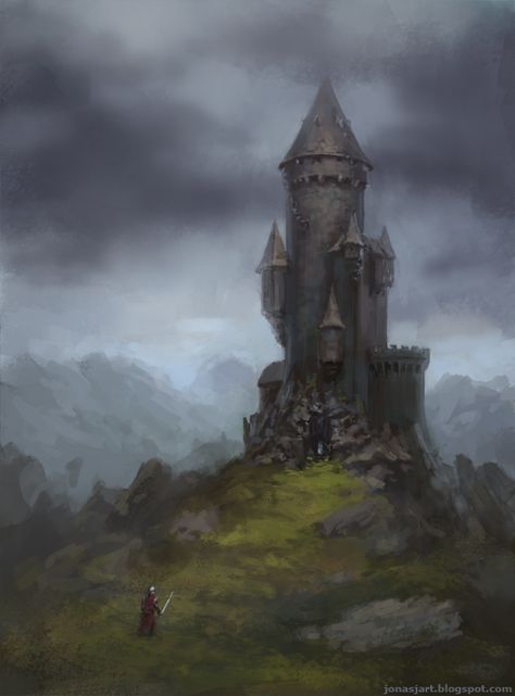 Old Tower at Thundertree Medieval Tower, Small Castles, Heroic Fantasy, Castle Tower, Fantasy City, Fantasy Castle, Fantasy Setting, Fantasy Places, Wow Art