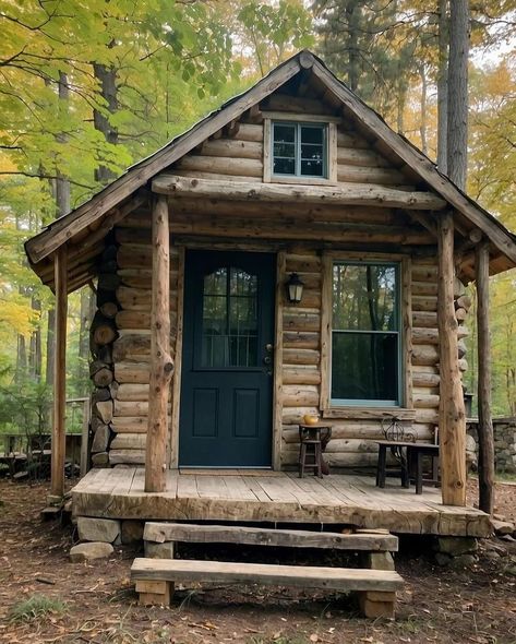 Hand Built Cabin, Bush Flying, Cabin Backyard, Homestead Cabin, Diy Cabins, Simple Cabin, Getaway Cabin, Shed Tiny Home, Shed Tiny House