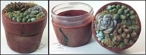 Stash Jar - faux potted succulents | by Brandee Blank Art Polymer Clay Stash Jar, Pepper Ideas, Clay Eye, Diy Keramik, Stash Jar, Potted Succulents, Clay Jar, Stash Jars, Diy Things