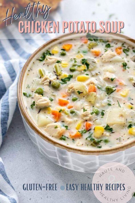 Soup Without Cream, Chicken Potato Soup, Broccoli Potato Soup, Hearty Vegetable Soup, Healthy Potatoes, Chicken Potato, Make From Scratch, Healthy Freezer Meals, Chicken Tender