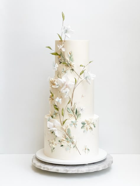 wedding cake Wedding Cake Spring, Pastel Floral Wedding, Tier Cakes, Airy Wedding, Wedding Cake Photos, Floral Wedding Cake, Dream Wedding Cake, Luxury Wedding Cake, Floral Wedding Cakes