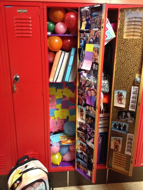 Decorate your best friends locker with balloons and post-its with memories on it.. My best friend did this for me on my birthday and when i opened it I nearly cried Birthday Locker Decorations, Surprise Ideas For Best Friend, Birthday Surprise Ideas For Best Friend, Best Friend Birthday Surprise, Cute Locker Ideas, Football Locker Decorations, Locker Decorations Diy, Birthday Surprise Ideas, Locker Ideas