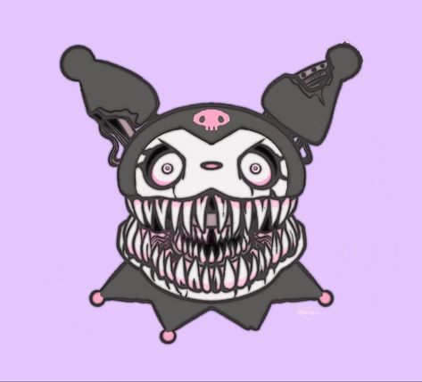 Fnaf Hello Kitty, Pfp Gothcore, Scary Hello Kitty Drawing, Dark Hello Kitty Icons, Hello Kitty X Kuromi, Sanrio Characters Tattoo, Hello Kitty Creepy, Creepy Hello Kitty, Cute Hello Kitty Drawing